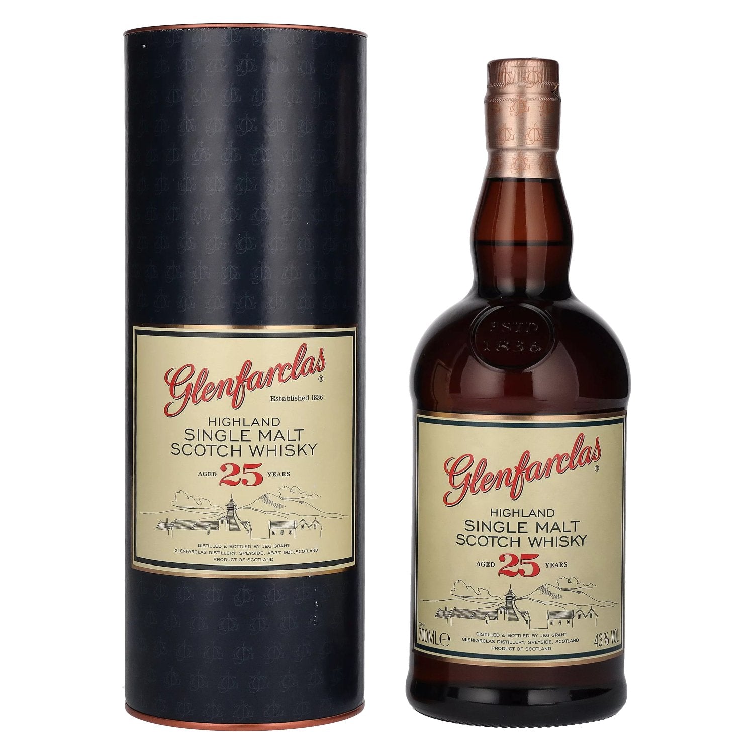 Glenfarclas 25 Years Old Highland Single Malt Scotch Whisky 43% Vol. 0,7l in gift box