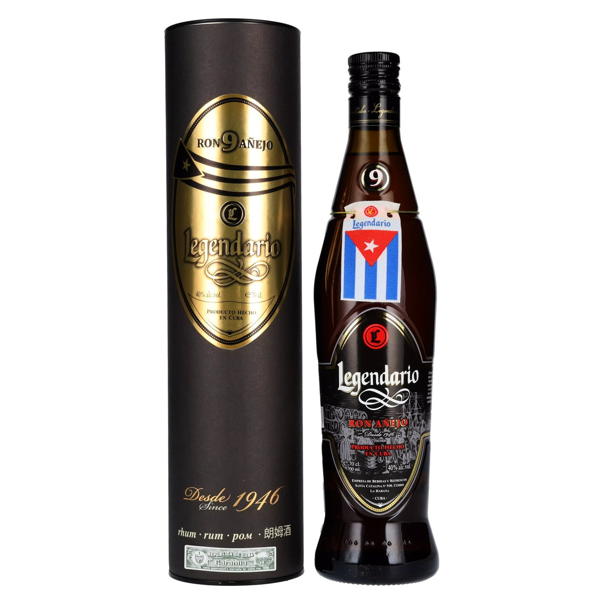 Legendario Ron 9 Añejo 40% vol. 0,7l en boîte cadeau