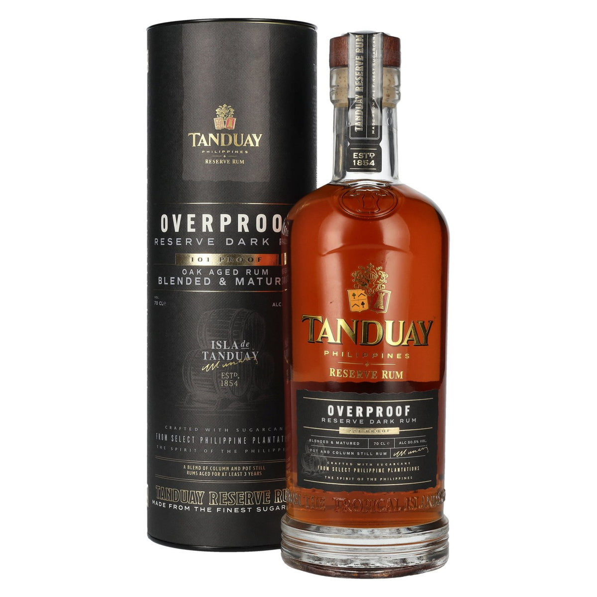 Tanduay Rum Overproof Reserve Dark Rum 101 Proof 50,5% Vol. 0,7l in gift box
