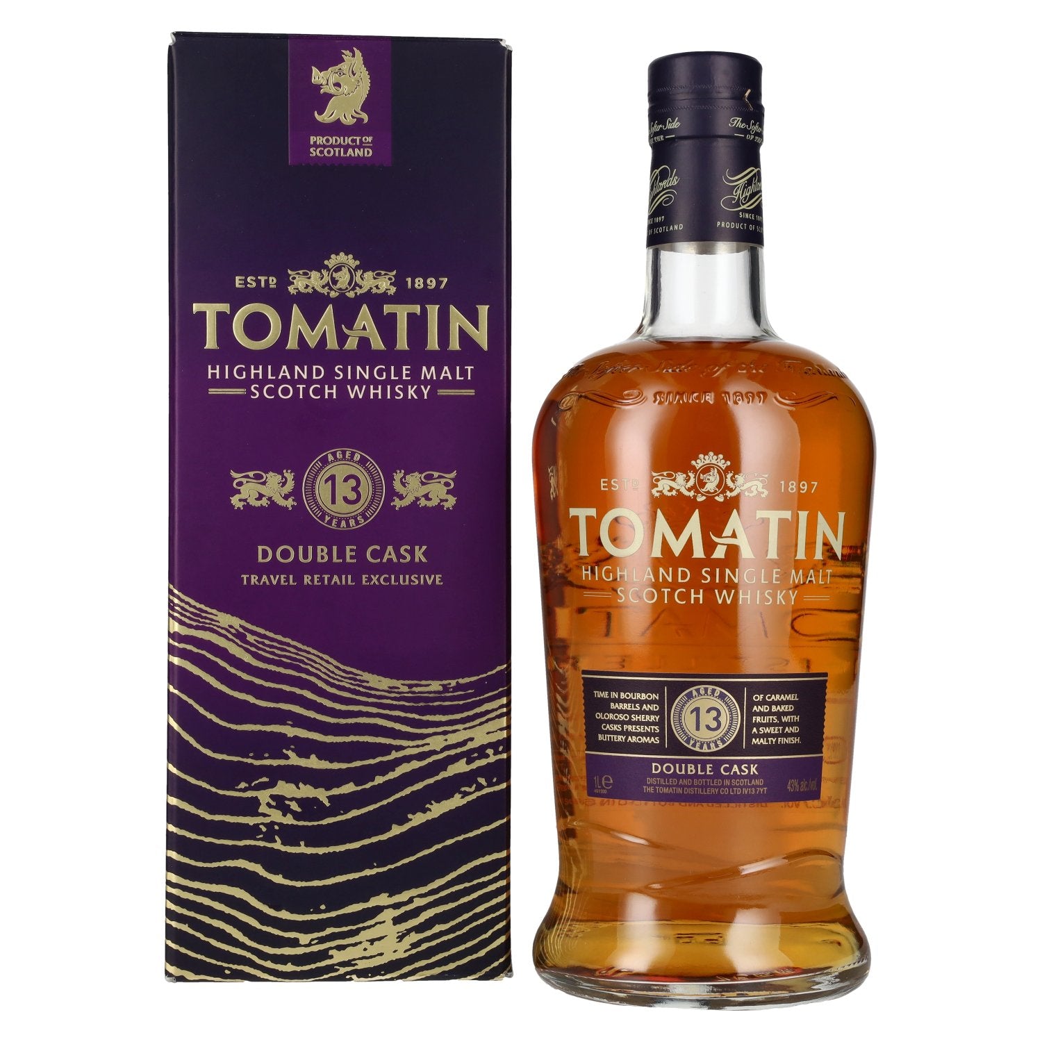 Tomatin 13 Years Old DOUBLE CASK Travel Retail 43% Vol. 1l en boîte cadeau