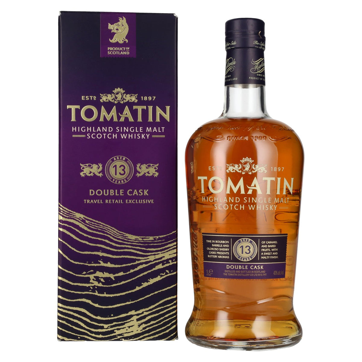Tomatin 13 Years Old DOUBLE CASK Travel Retail 43% Vol. 1l en boîte cadeau