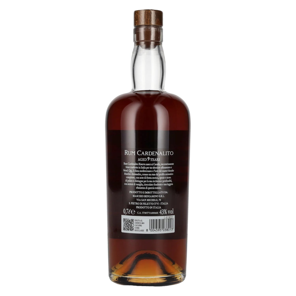 Rhum Cardenalito 9 ans d'âge, rhum artisanal, 43 % vol., 0,7 l