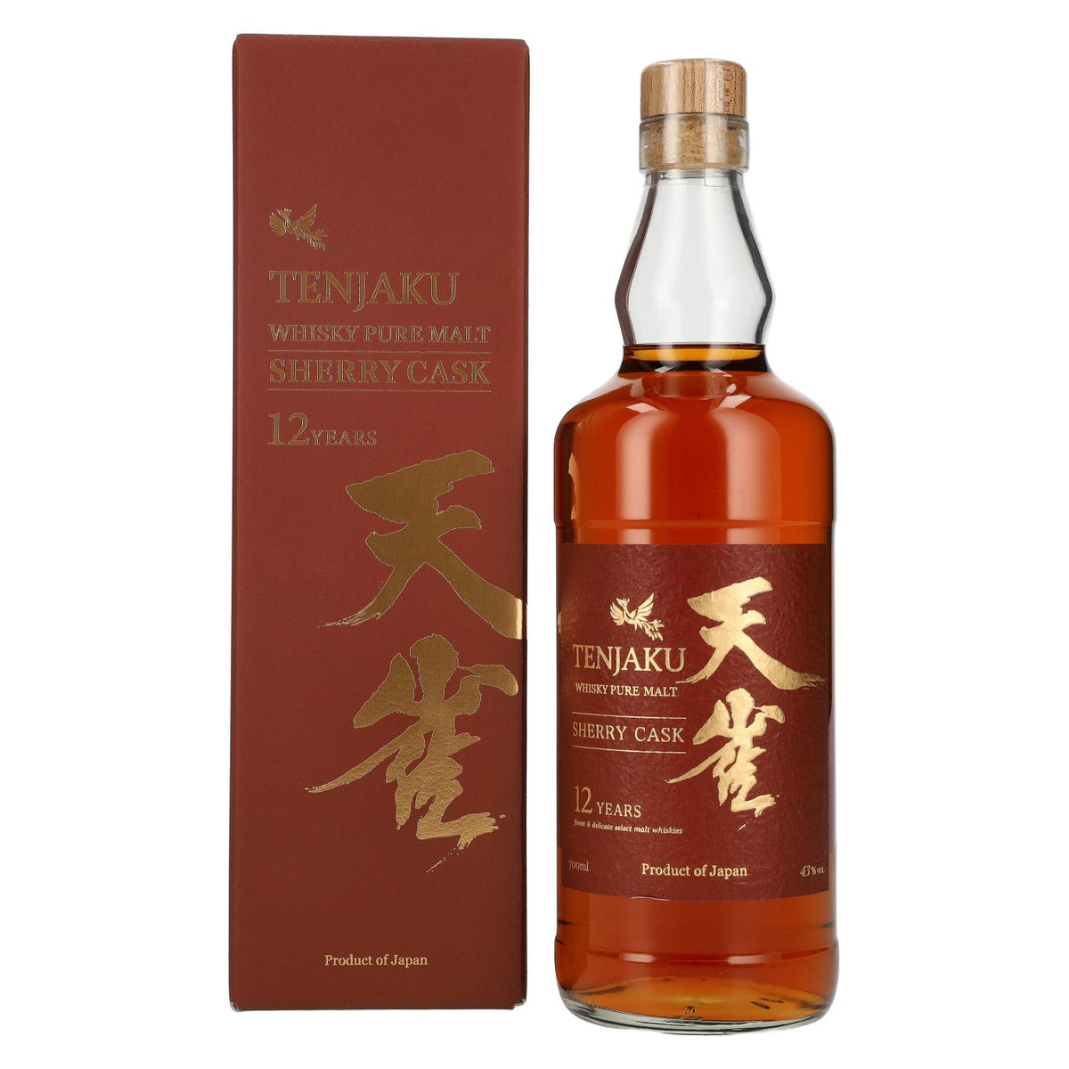 Whisky pur malt Tenjaku 12 ans d'âge, vieilli en fût de sherry, 43 % vol., 0,7 l, dans un coffret cadeau