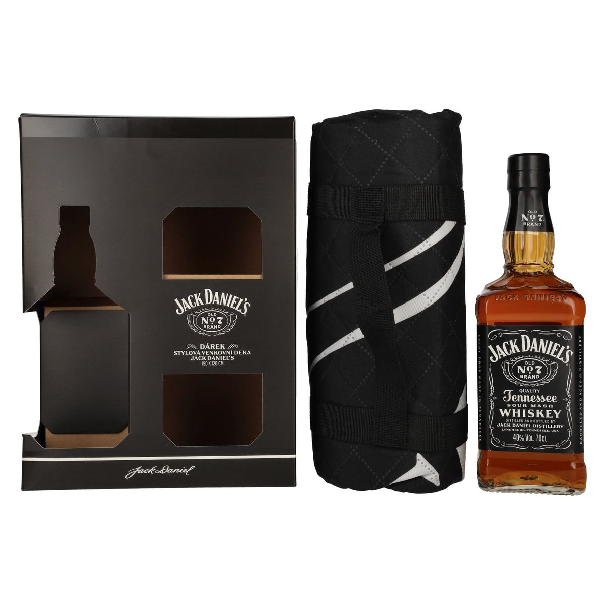 Jack Daniel's Tennessee Whiskey 40% vol. 0,7l dans une boîte cadeau avec Party Blanket