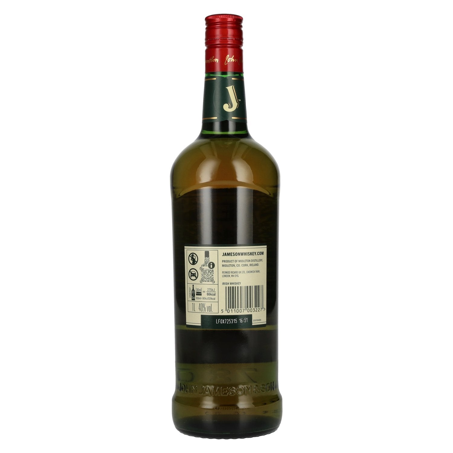 Jameson Triple Distilled Irish Whiskey 40% Vol. 1l
