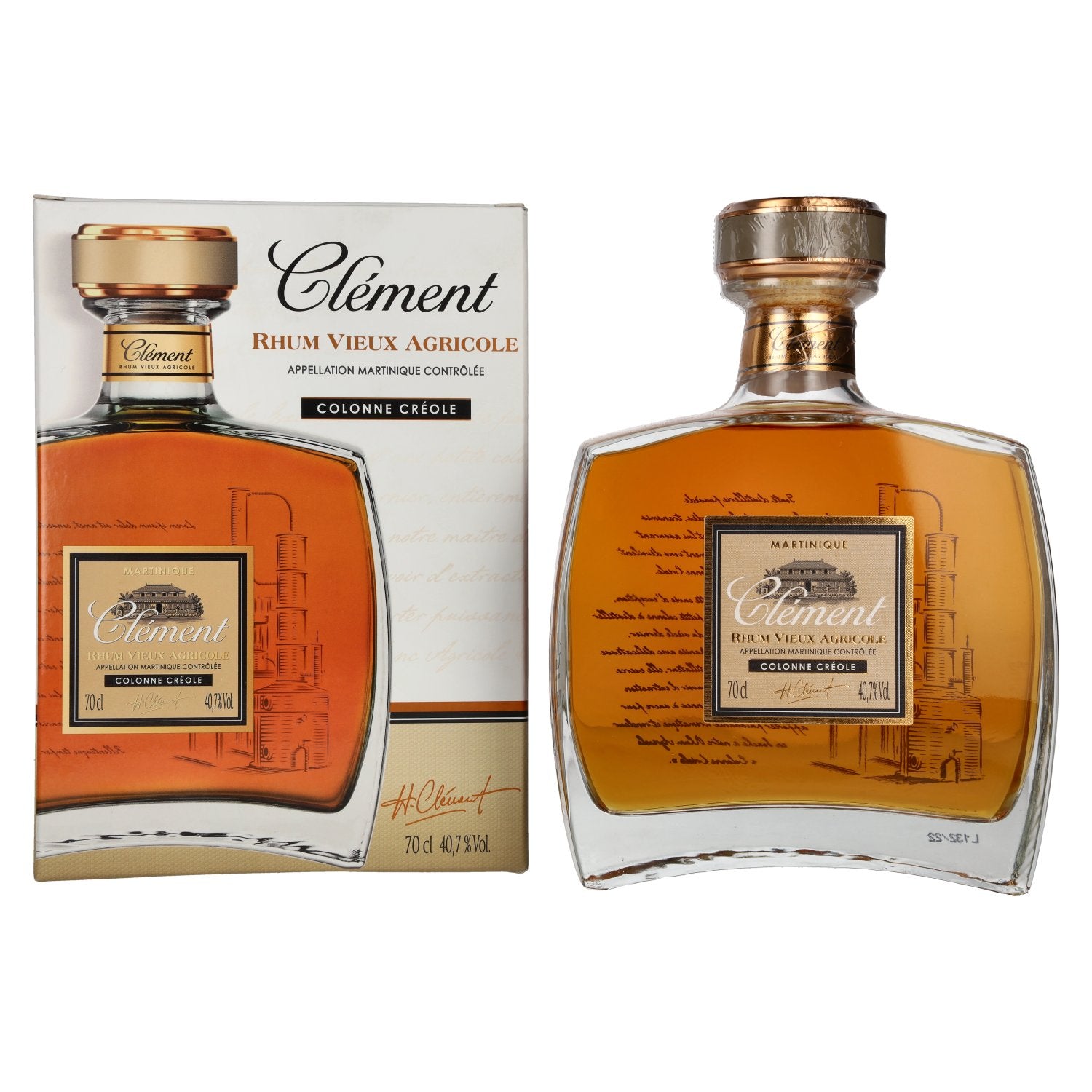 Clément Rhum Vieux Agricole Colonne Créole 40,7% vol. 0,7l en coffret cadeau