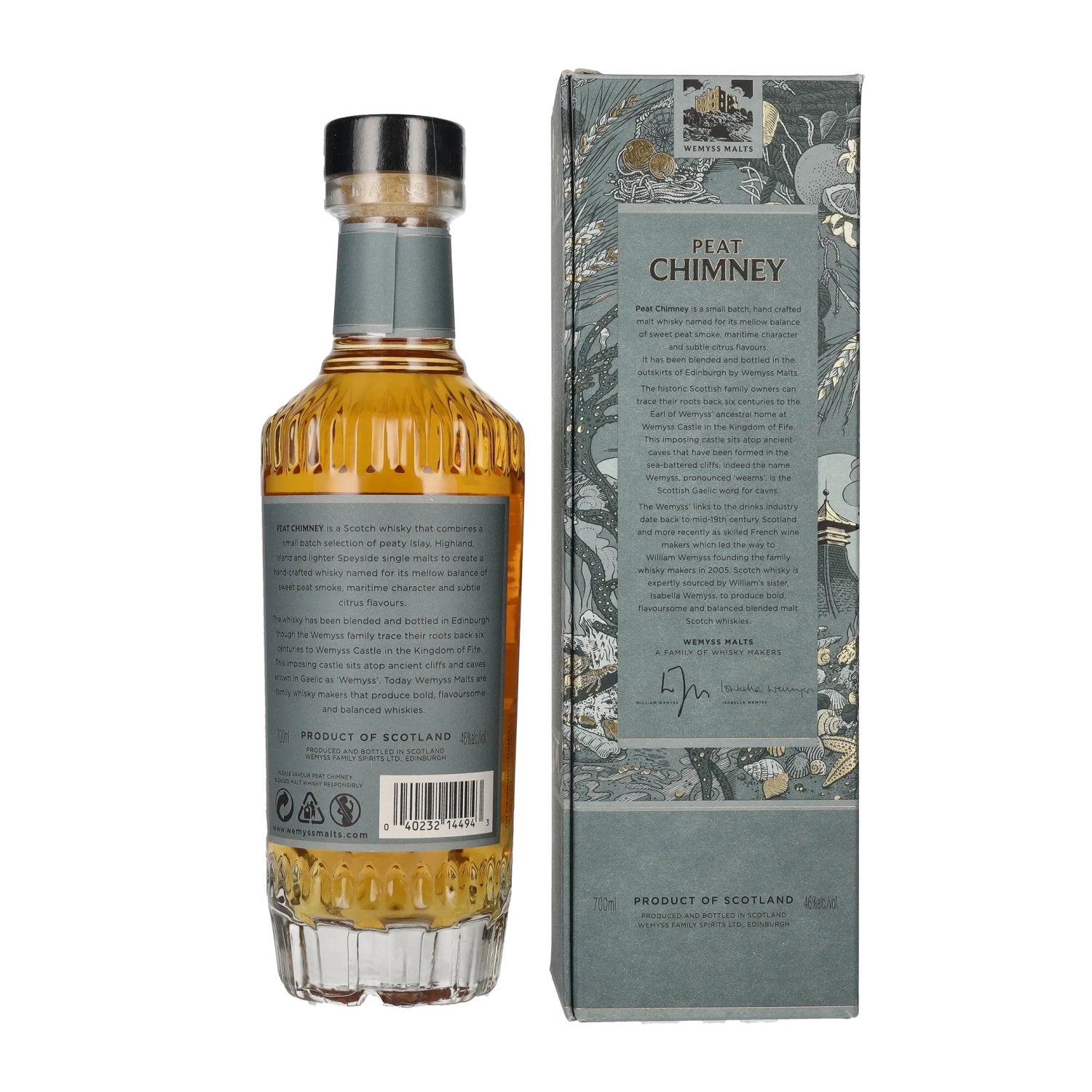 Wemyss Malts PEAT CHIMNEY Blended Malt Scotch Whisky 46% Vol. 0,7l