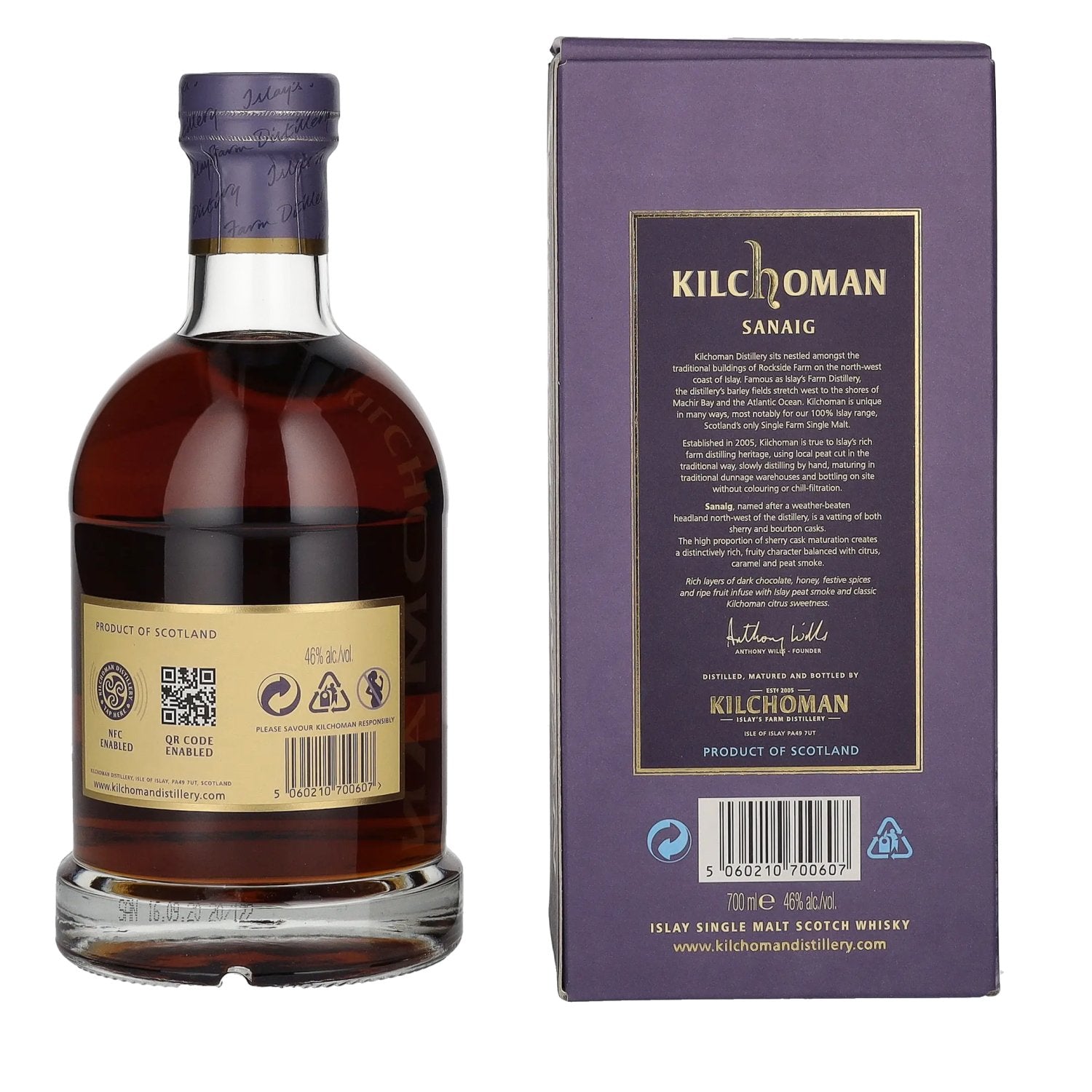 Kilchoman SANAIG Islay Single Malt Scotch Whisky 46% Vol. 0,7l in Geschenkbox