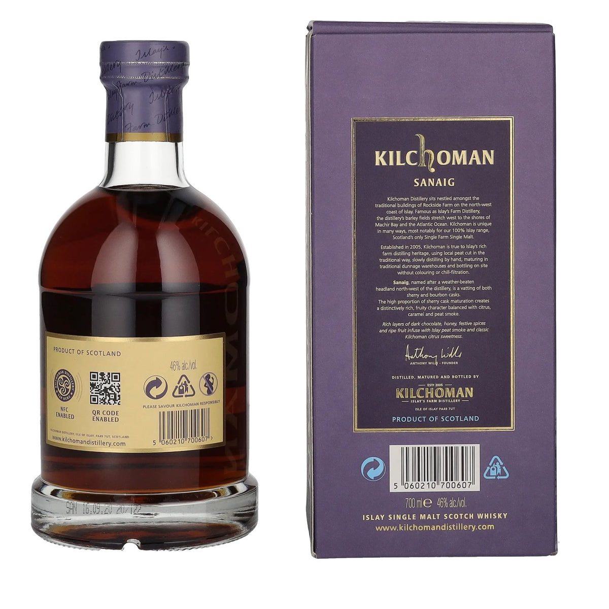 Kilchoman SANAIG Islay Single Malt Scotch Whisky 46% Vol. 0,7l in Geschenkbox