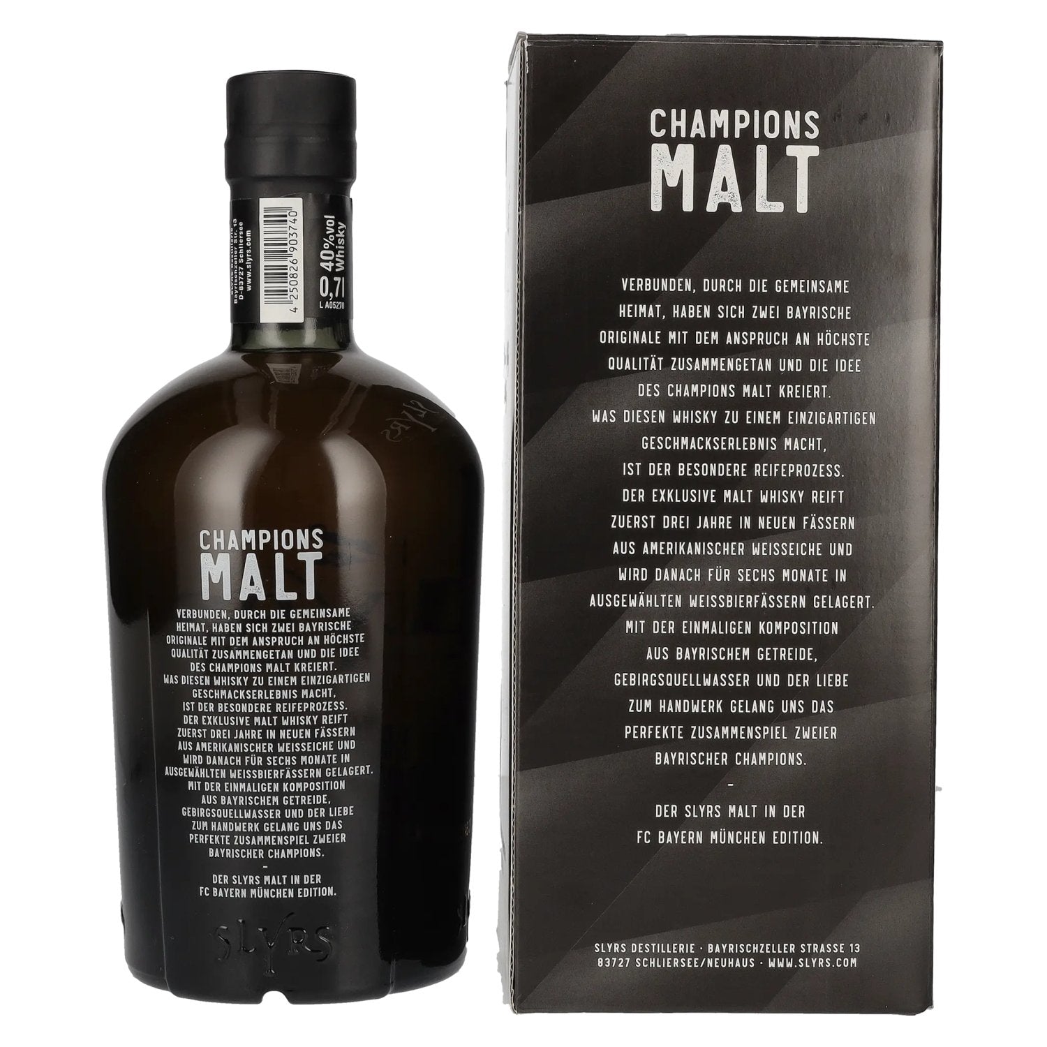 Slyrs FC Bayern München Champions Malt Whisky 40% Vol. 0,7l in Geschenkbox