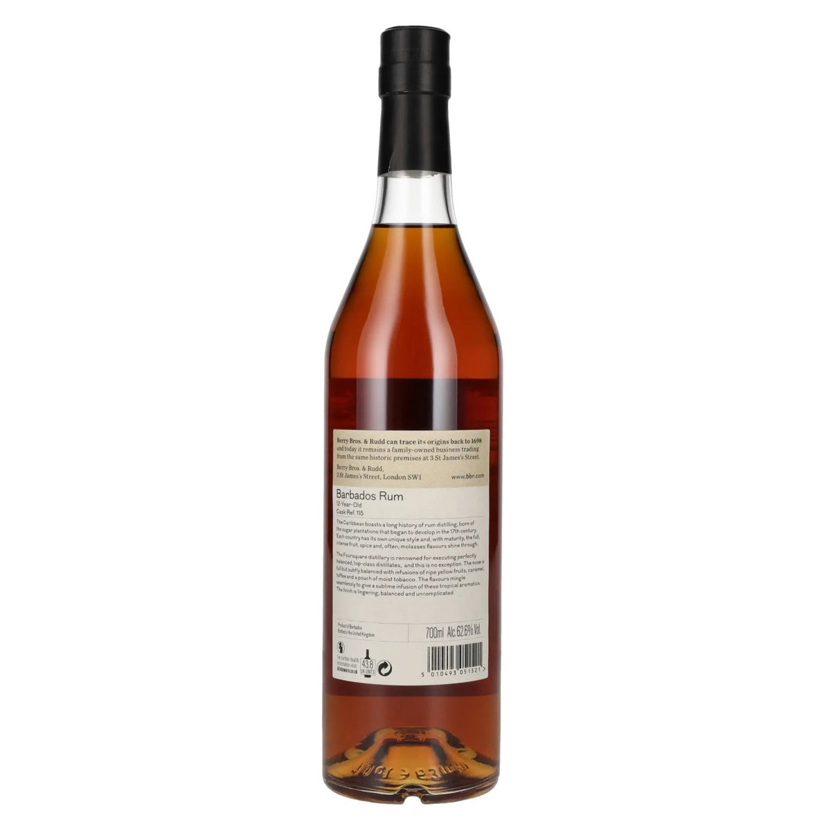 Berry Bros. & Rudd 12 Years Old BARBADOS Single Cask Rum 62,6% Vol. 0,7l