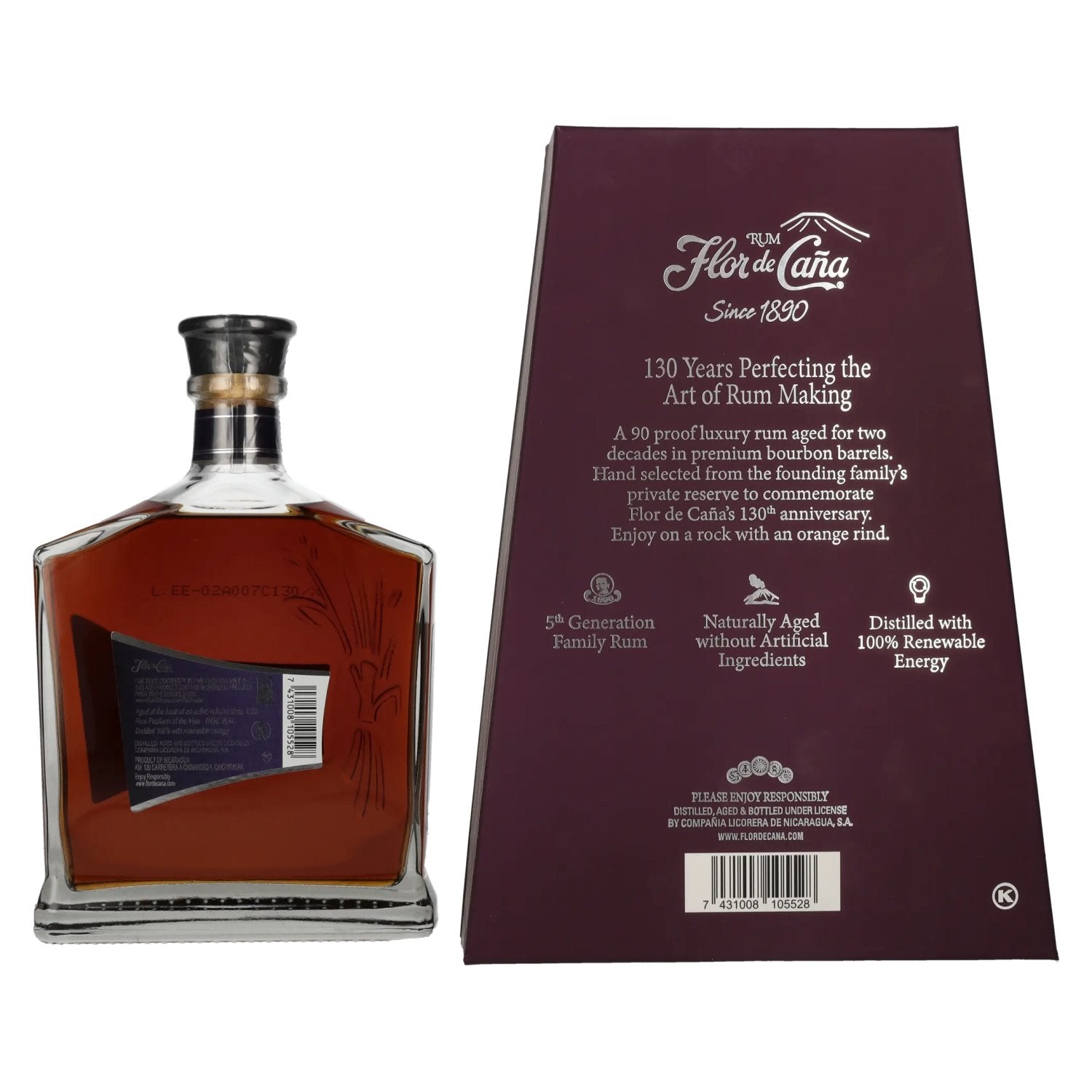 Flor de Caña 130th Anniversary Rum 45% Vol. 0,7l in gift box