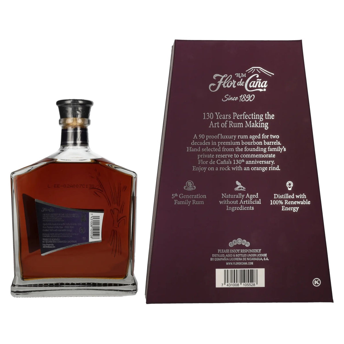 Flor de Caña 130th Anniversary Rum 45% Vol. 0,7l in Geschenkbox