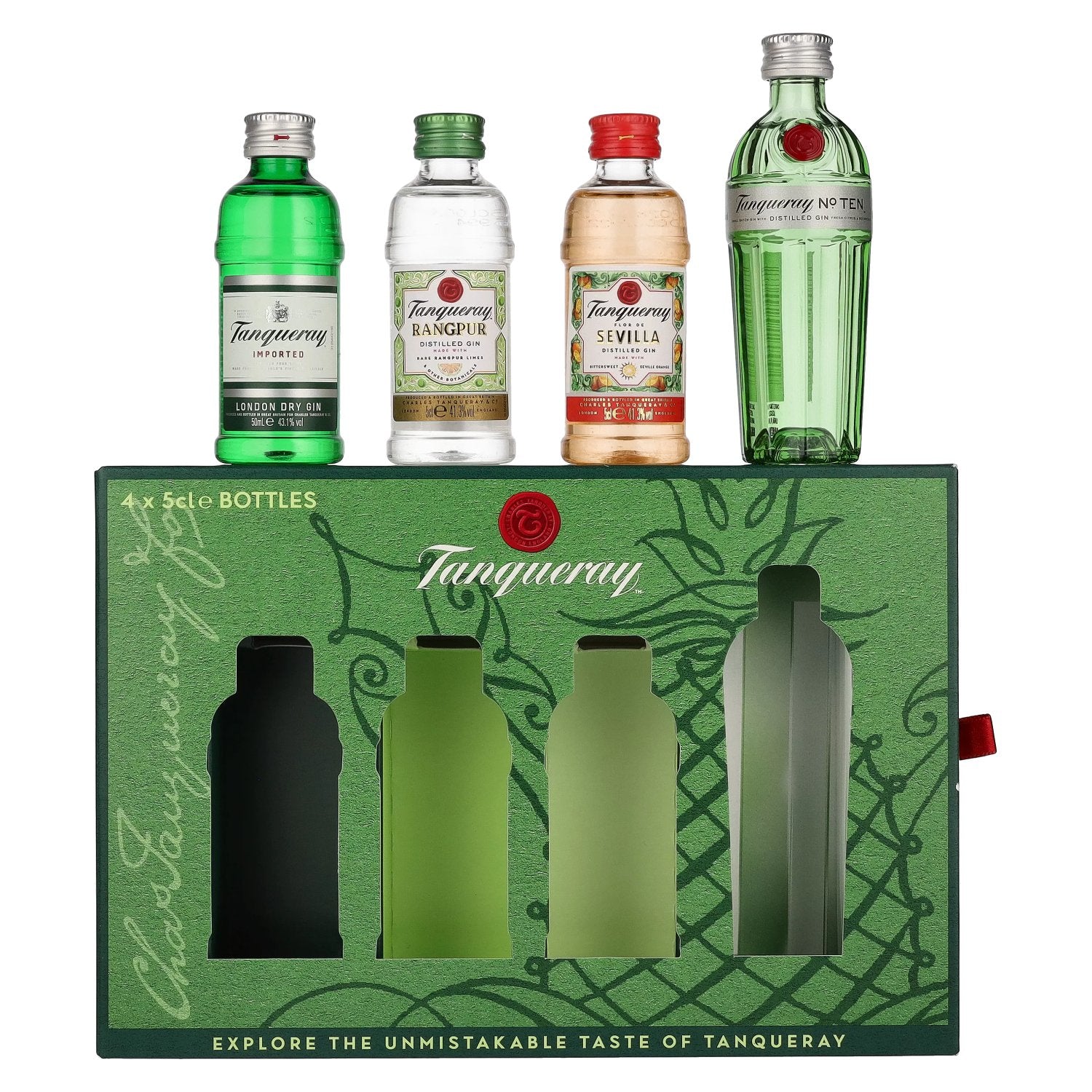 Set de miniatures de gin Tanqueray 43,3% vol. 4x0,05l dans une boîte cadeau