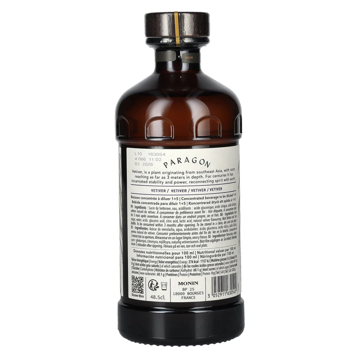 Monin Paragon VETIVER Botanic Cordial Collection Mystic 0,485 l