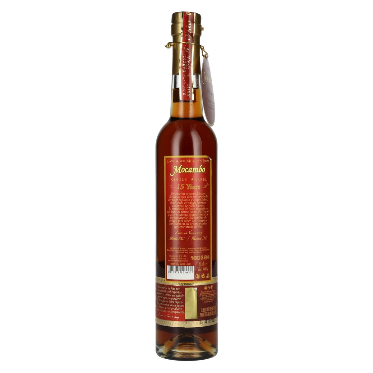 Mocambo Ron Añejo Barrica Única 15 Años 40% Vol. 0,5l