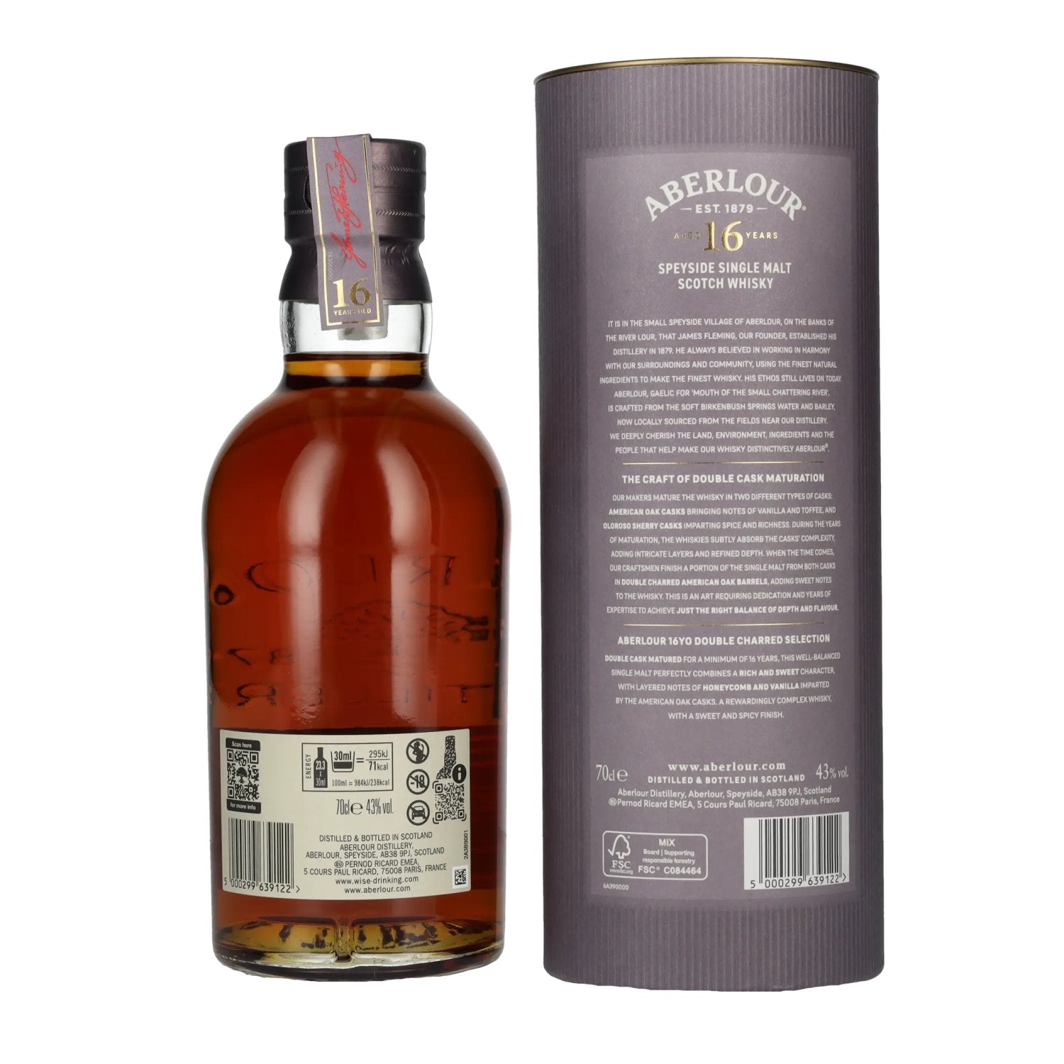 Aberlour 16 Years Old DOUBLE CHARRED SELECTION Travel Exclusive Speyside Single Malt 43% Vol. 0,7l in Geschenkbox