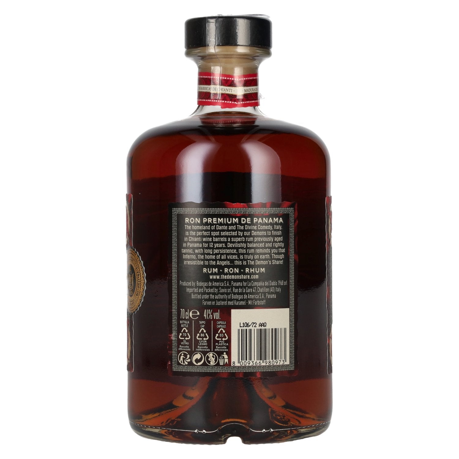 The Demon's Share Superior Blend Rum, 12 Years Old, Chianti Barrel Finish, 41% vol., 0.7 l
