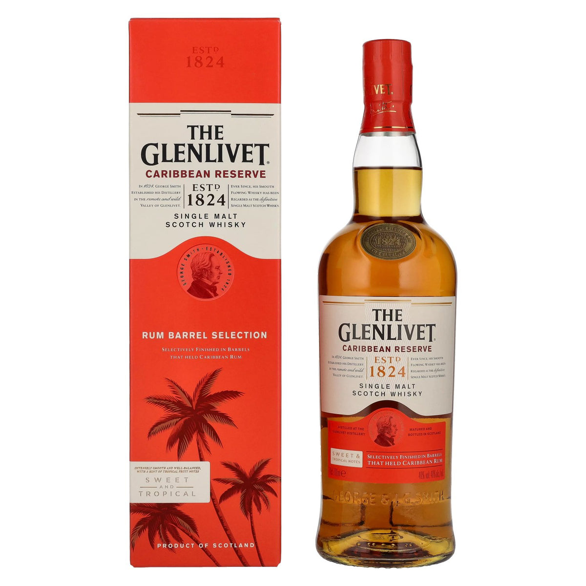 The Glenlivet Caribbean Reserve Single Malt Scotch Whisky 40% Vol. 0,7l en coffret cadeau