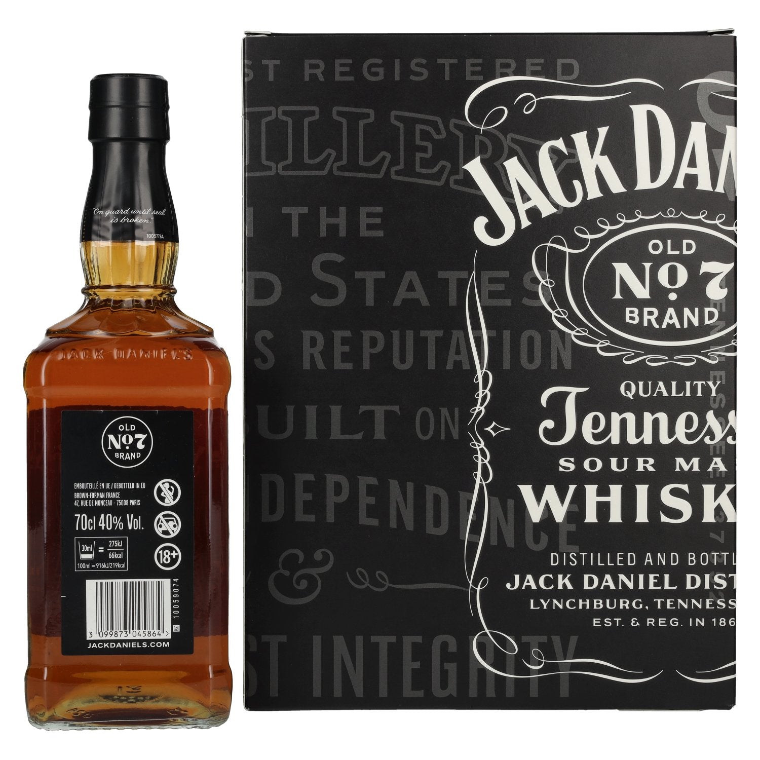 Jack Daniel's Tennessee Whiskey 40% Vol. 0,7l in Geschenkbox mit 2 Rocks Gläsern