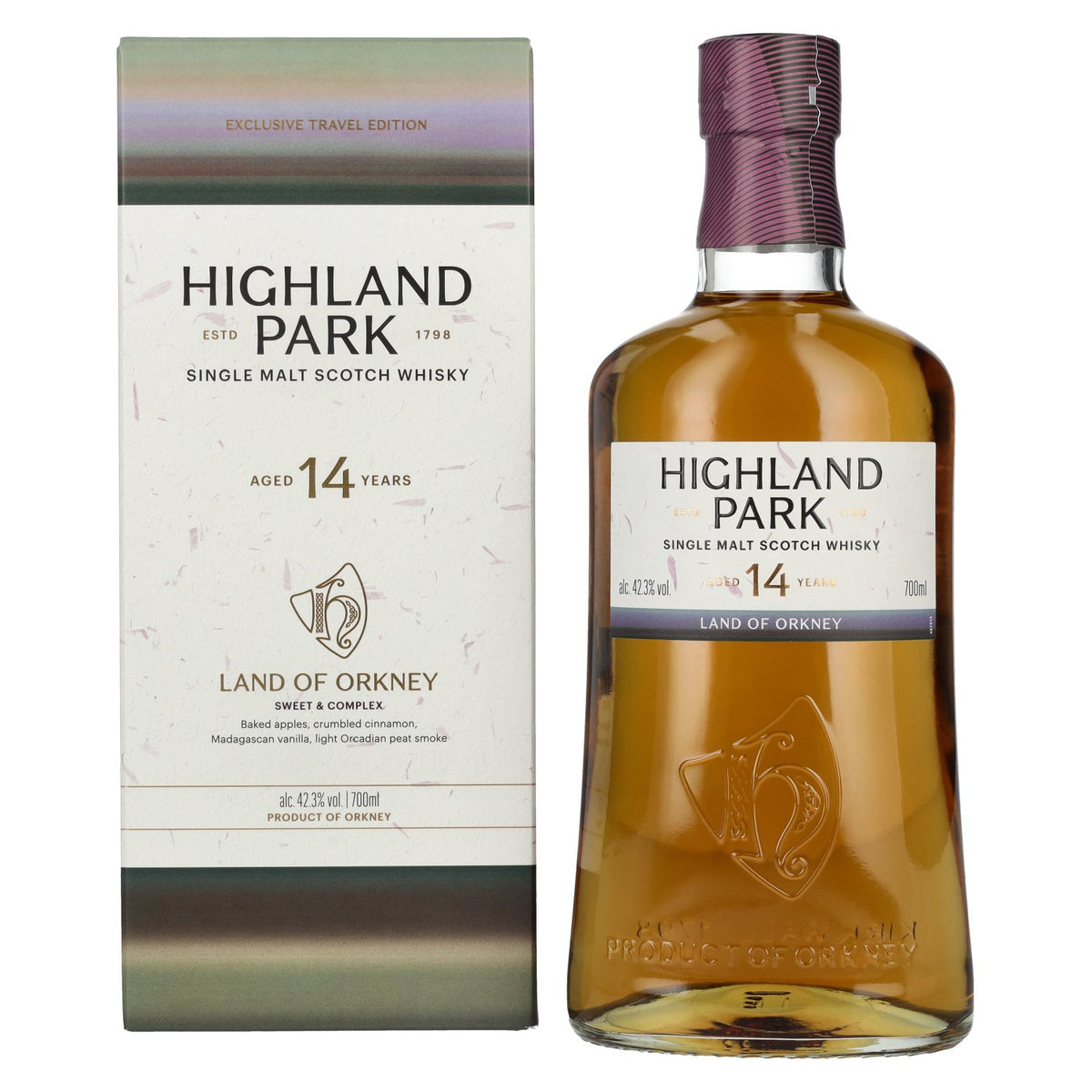 Highland Park 14 Years Old LAND OF ORKNEY Single Malt Scotch Whisky 42,3% Vol. 0,7l en boîte cadeau