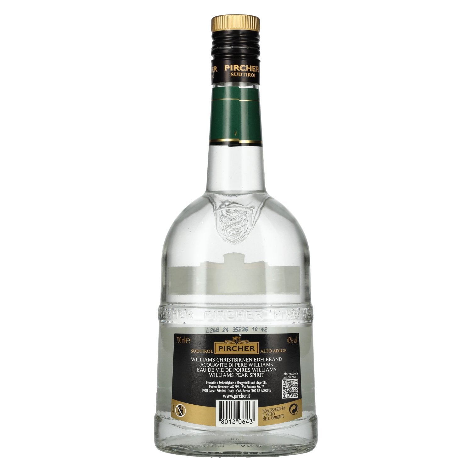 Pircher WILLIAMS Südtiroler Williams-Christbirnen-Edelbrand 40% Vol. 0,7l