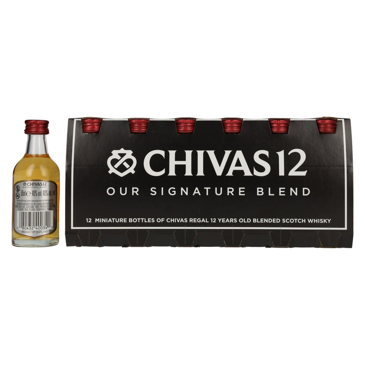 Chivas Regal 12-Year-Old Blended Scotch Whisky 40% vol. 12 x 0.05 l