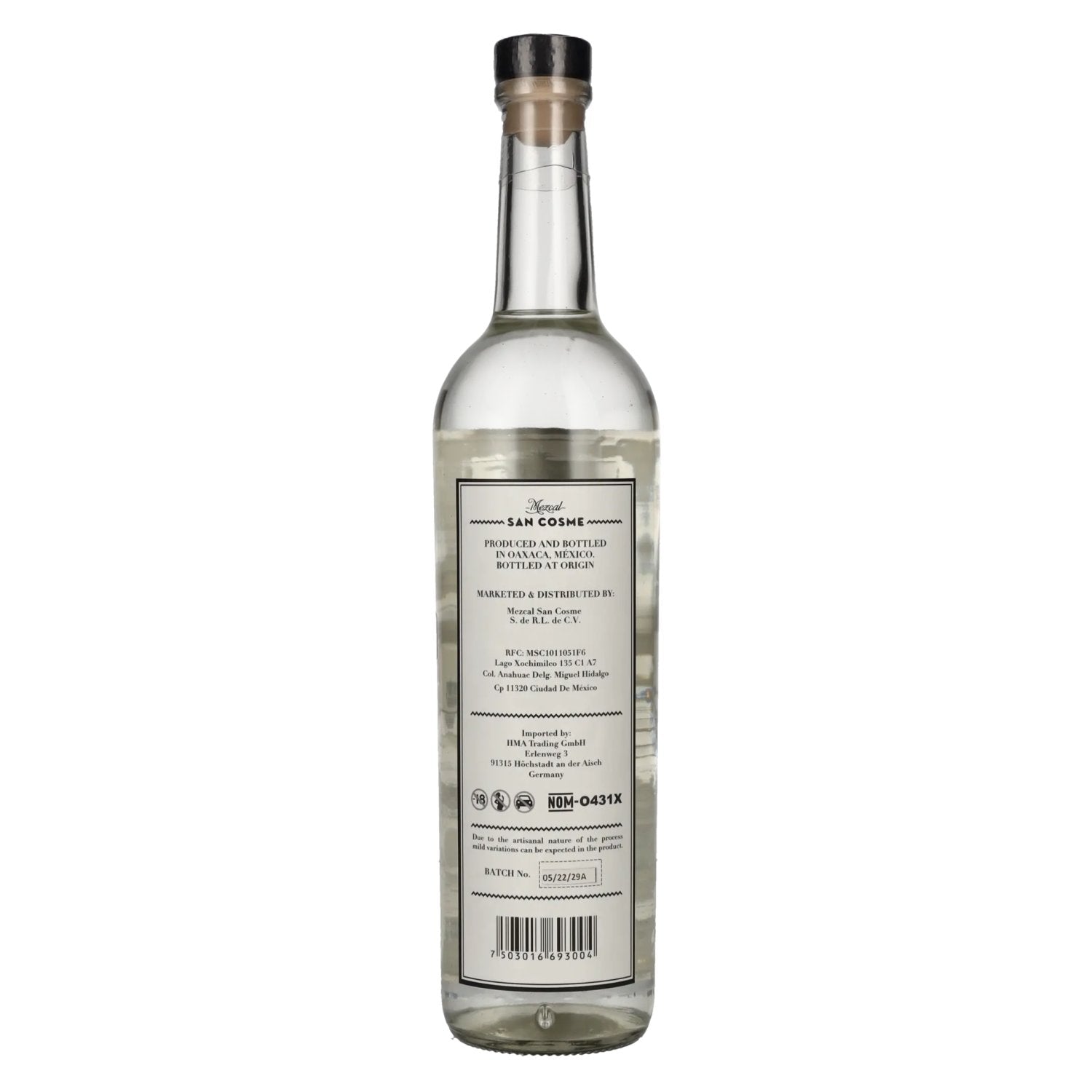 San Cosme Oaxaca Mexico Mezcal Joven 100% Agave 40% Vol. 0,7l