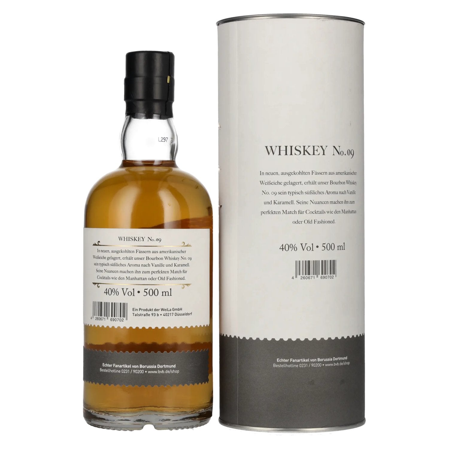 BVB 09 BOURBON Whiskey No. 09 40% Vol. 0,5l in Geschenkbox