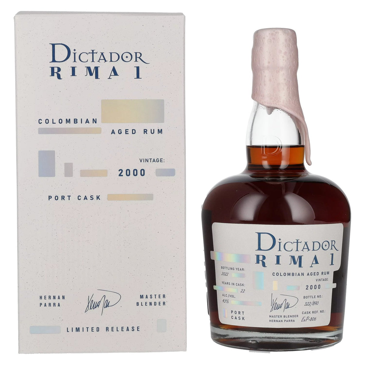 Dictador RIMA 1 22 Years Old PORT CASK Vintage 2000 43% Vol. 0,7l in gift box