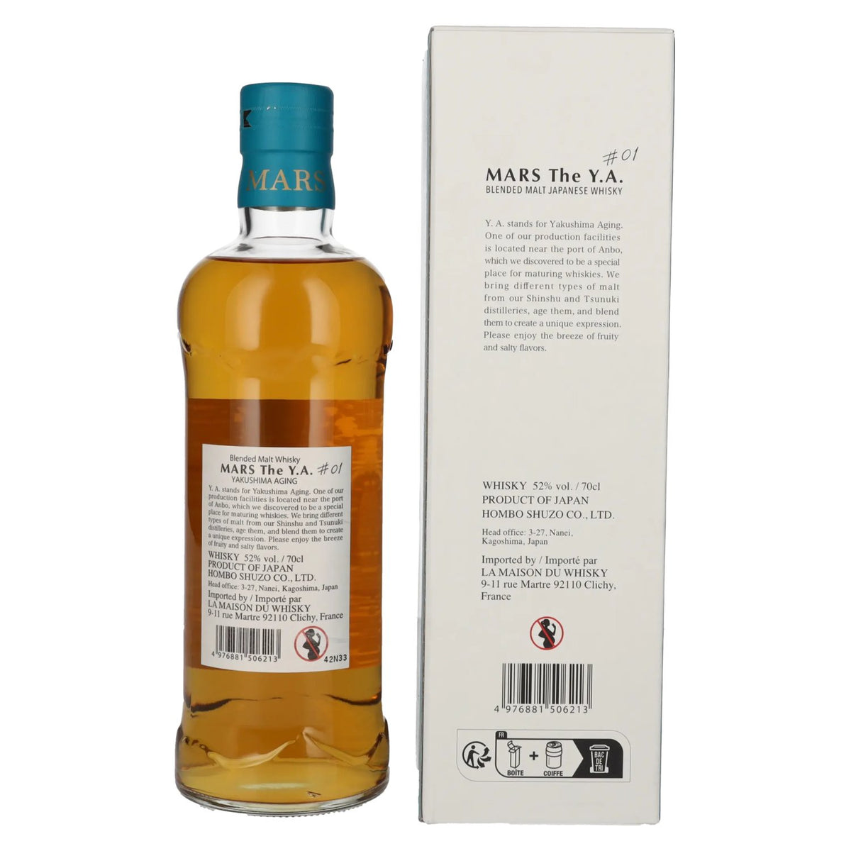 Mars The Y.A. Blended Malt Japanese Whisky # 01 52% Vol. 0,7l in gift box