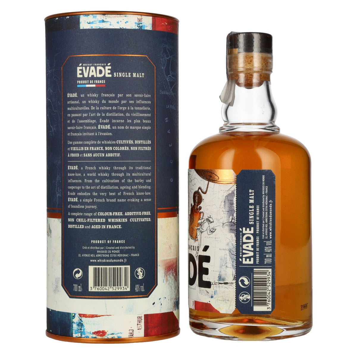 Évadé Single Malt Whisky Français 40% Vol. 0,7l in Geschenkbox