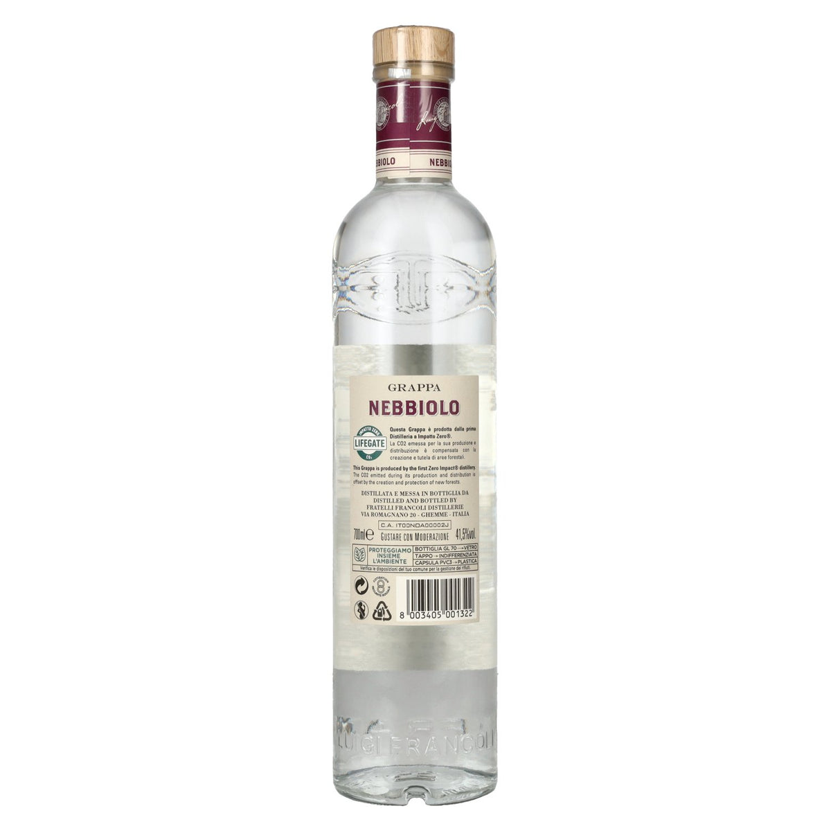 Luigi Francoli Grappa di Nebbiolo 41,5% Vol. 0,7l