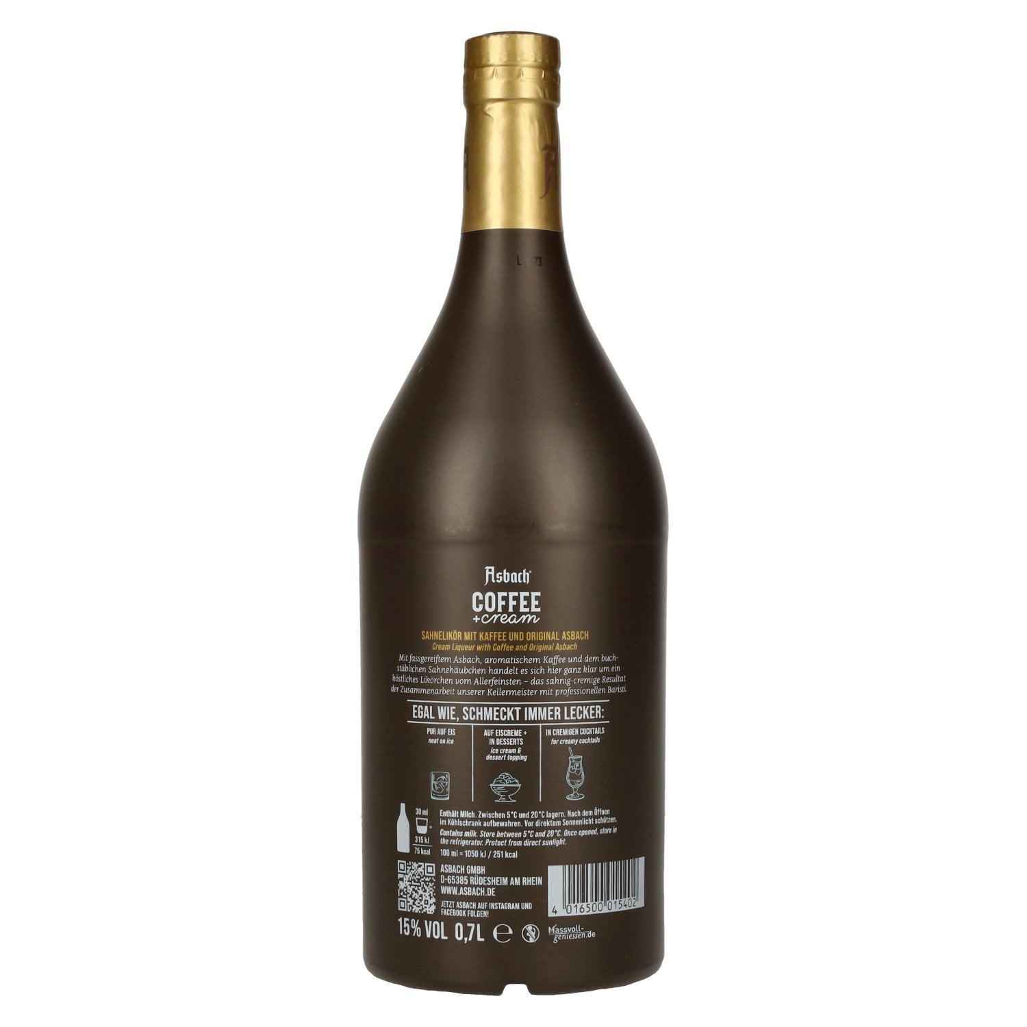 Asbach Coffee + Cream Likörchen 15% Vol. 0,7l