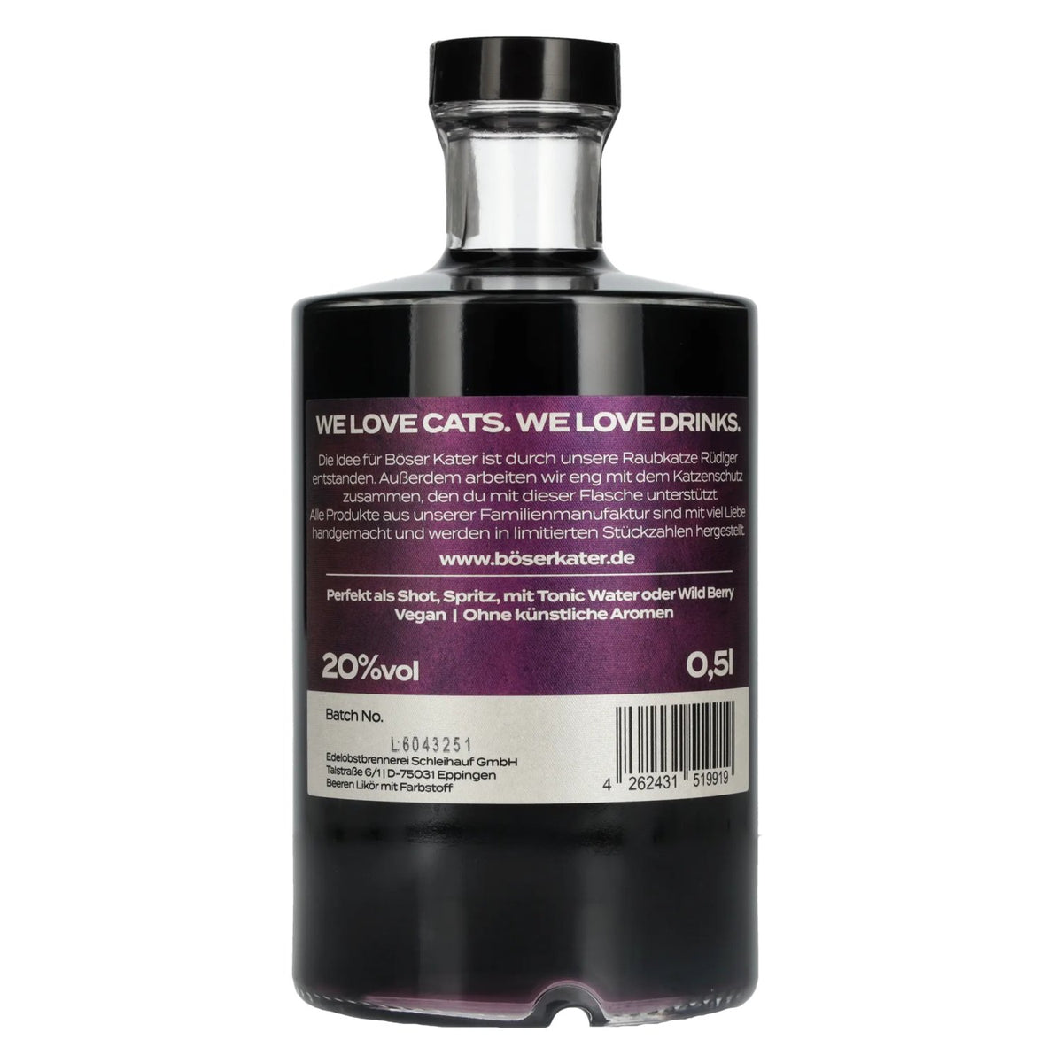 BÖSER KATER Dark Berry Likör 20% Vol. 0,5l