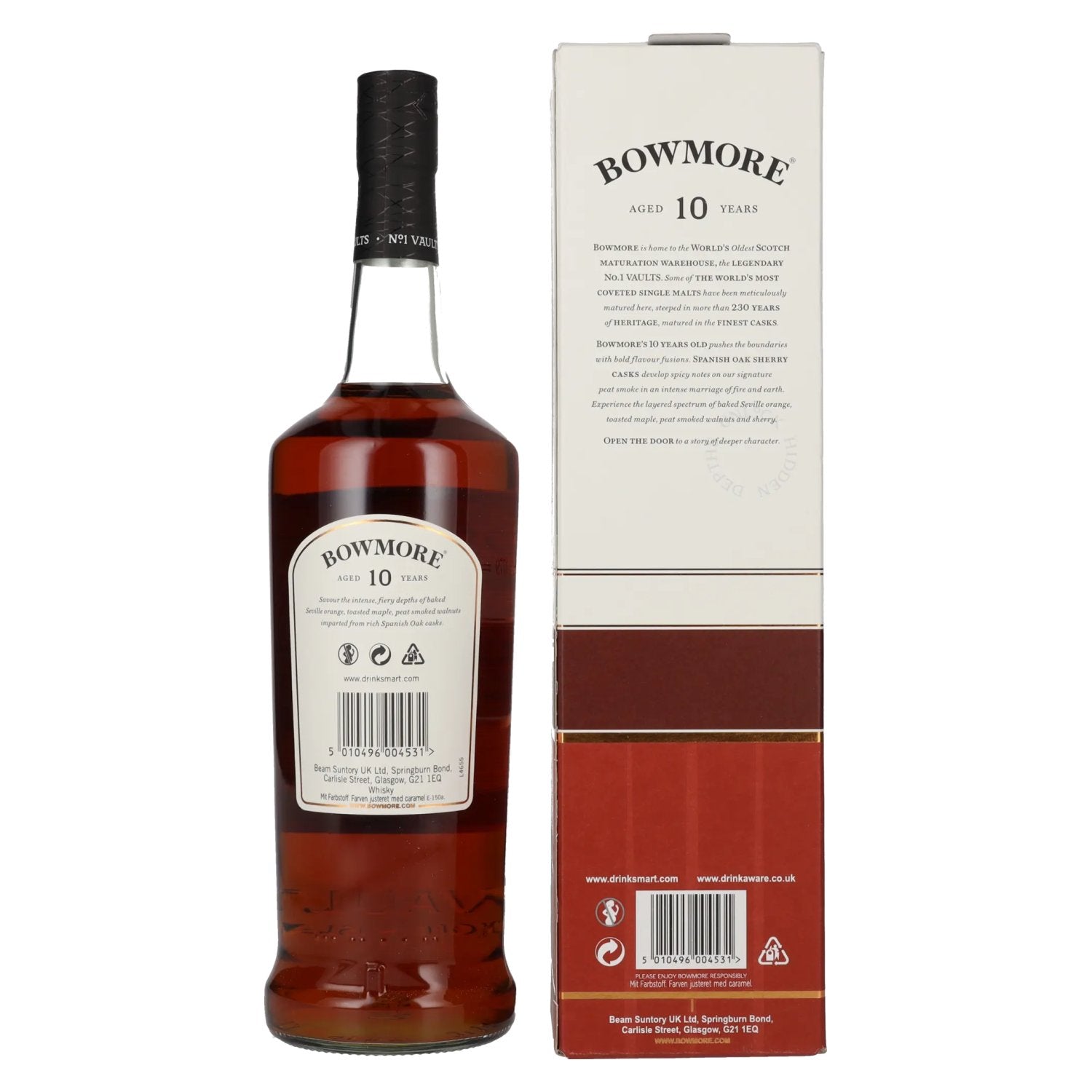 Bowmore 10 Years Old DARK &amp; INTENSE Travel Exclusive 40% Vol. 1l in gift box