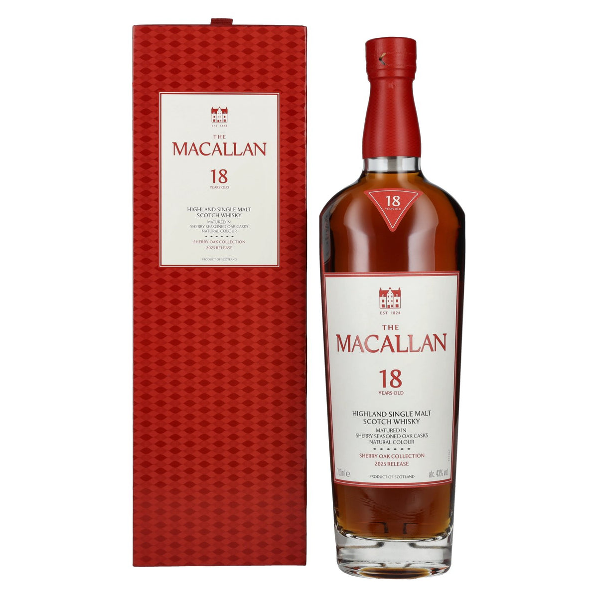 The Macallan 18 Years Old SHERRY OAK CASK 2025 43% Vol. 0,7l in gift box