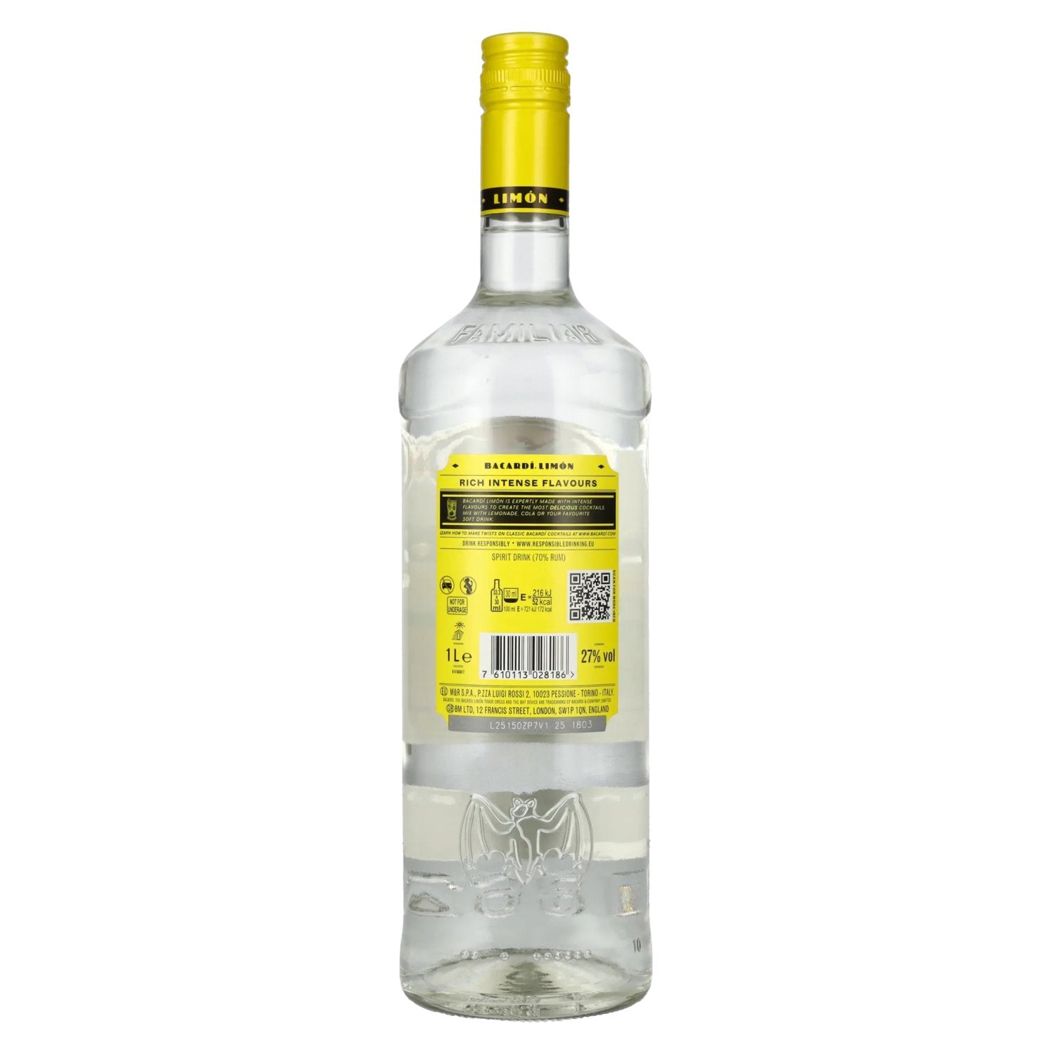 Bacardi LIMÓN Rum With Natural Flavours 27% Vol. 1l