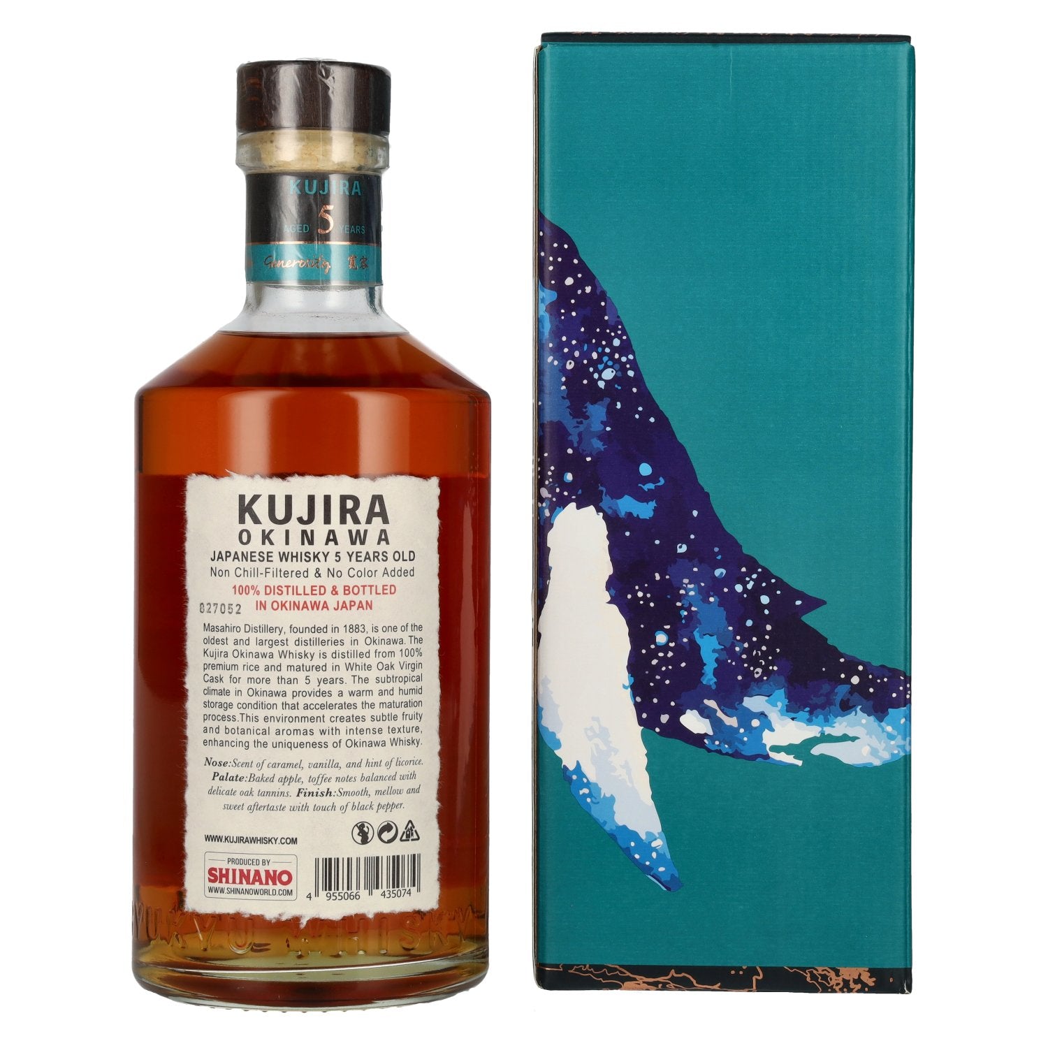 Kujira Okinawa 5 Years Old WHITE OAK VIRGIN CASK Whisky 43% Vol. 0,7l in Geschenkbox