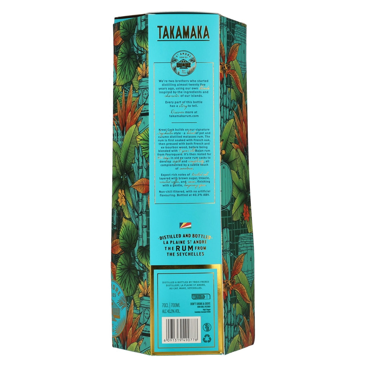 Takamaka KREOL CASK Reserve Dark Rum 40,3% Vol. 0,7l in Geschenkbox