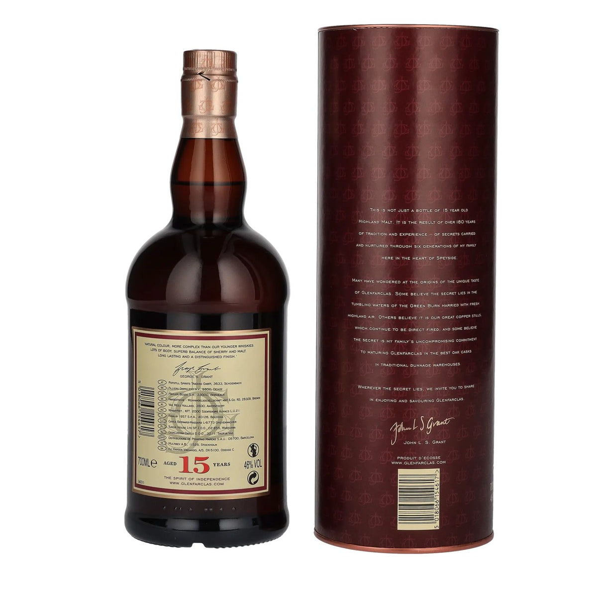 Glenfarclas 15 Years Old Highland Single Malt Scotch Whisky 46% Vol. 0,7l en boîte cadeau