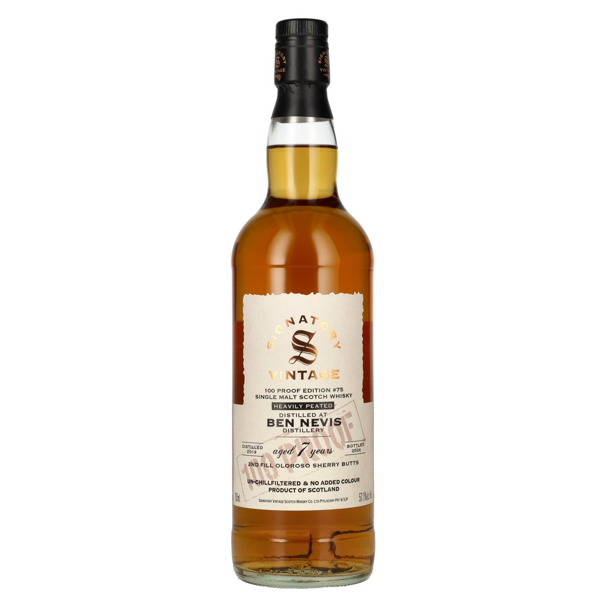 Signatory Vintage 100 Proof Edition Ben Nevis 7 Years Old Heavily Peated #75 2019 57.1% vol. 0.7 l