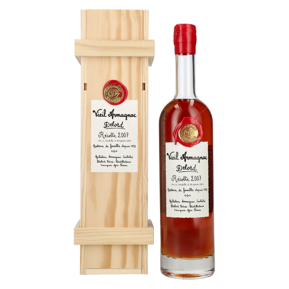 Vieil Armagnac Delord Vintage Récolte 2007 40% Vol. 0,7l in Holzkiste