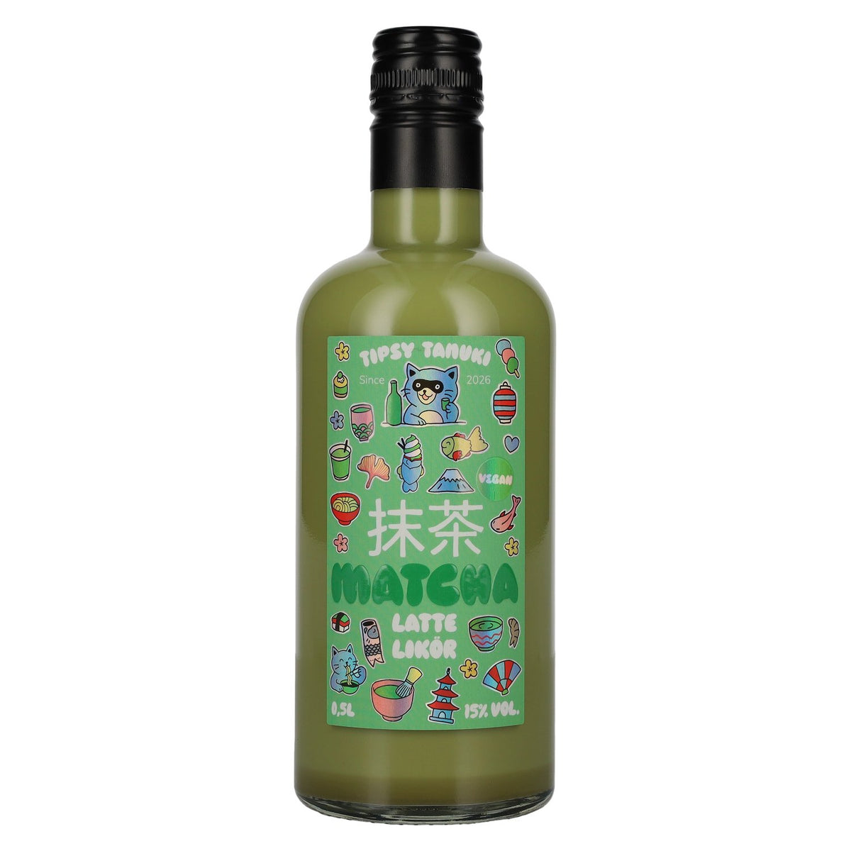 Liqueur Tipsy Tanuki Matcha Latte 15 % vol. 0,5 l