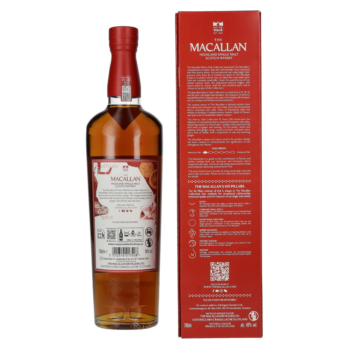 The Macallan 12 Years Old SHERRY OAK CASK 40% Vol. 0,7l in gift box