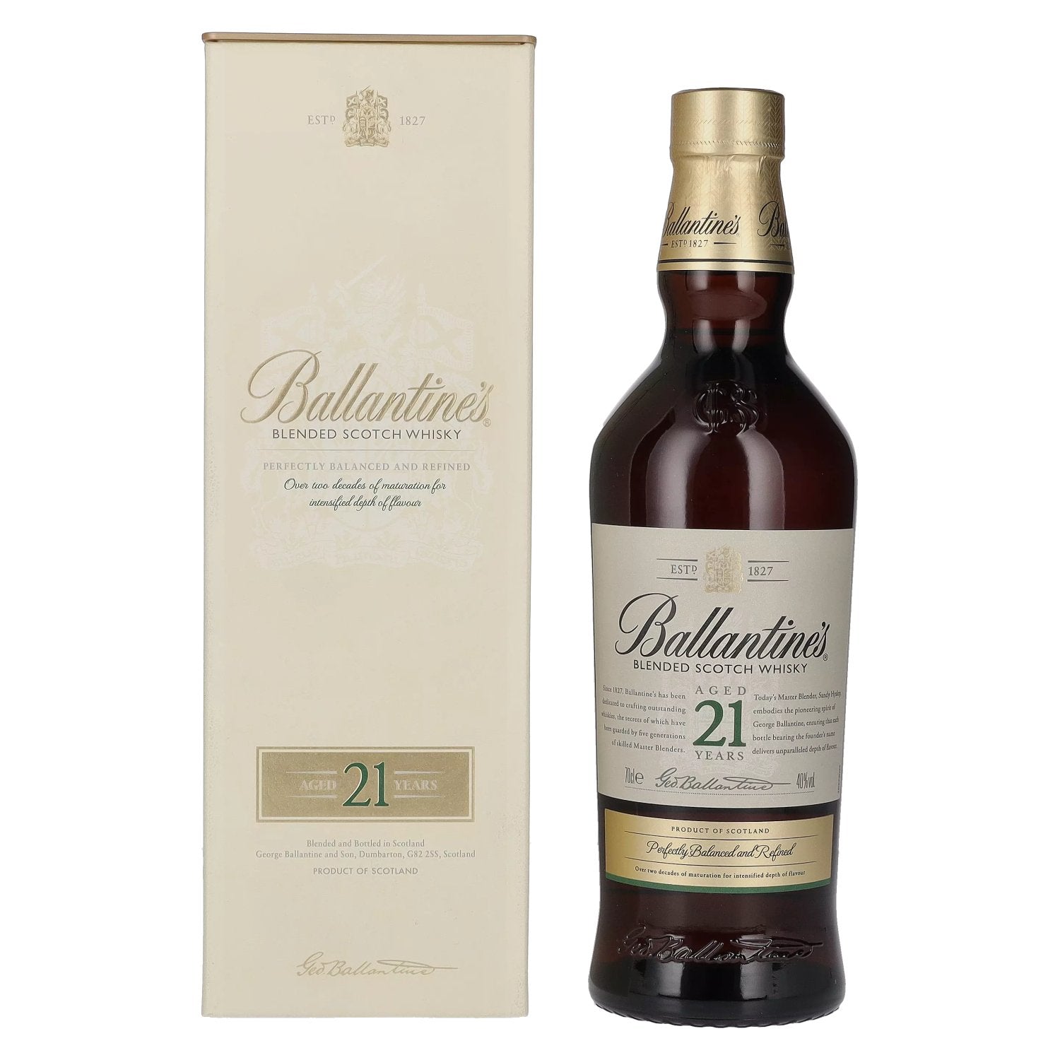 Ballantine's 21 Years Old Blended Scotch Whisky 40% Vol. 0,7l in Geschenkbox