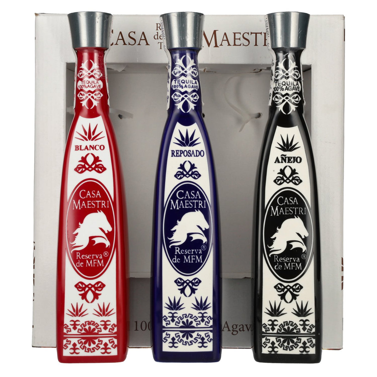 Coffret cadeau Casa Maestri MFM Tequila 40 % vol. 3 x 0,35 l