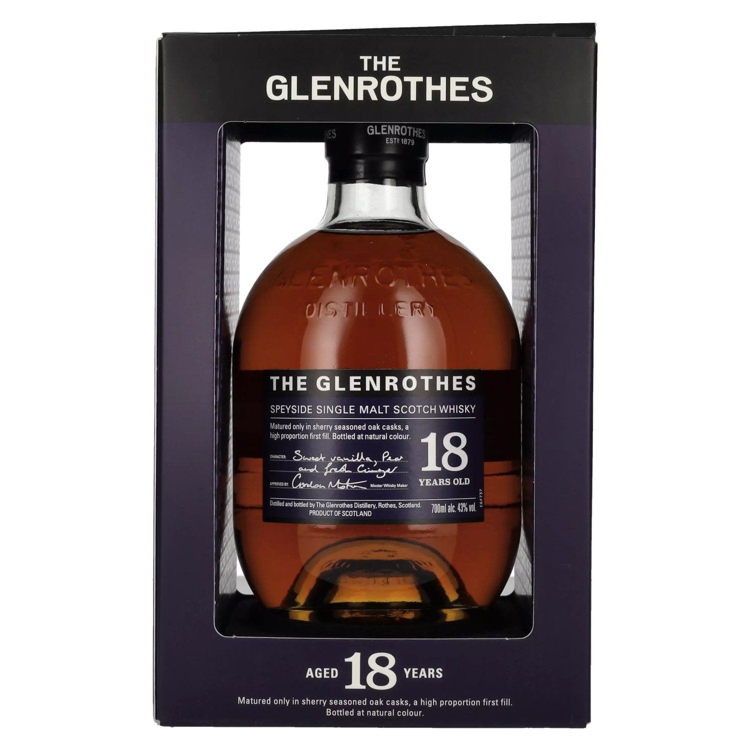 The Glenrothes 18 Years Old Speyside Single Malt 43% Vol. 0,7l en boîte cadeau