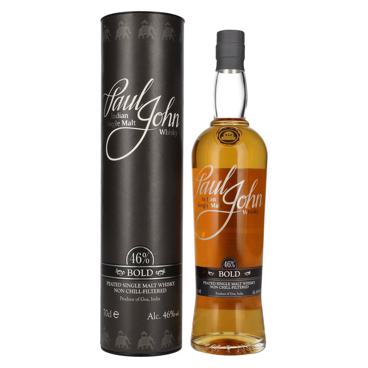 Paul John BOLD Peated Indian Single Malt Whisky 46% Vol. 0,7l in Geschenkbox