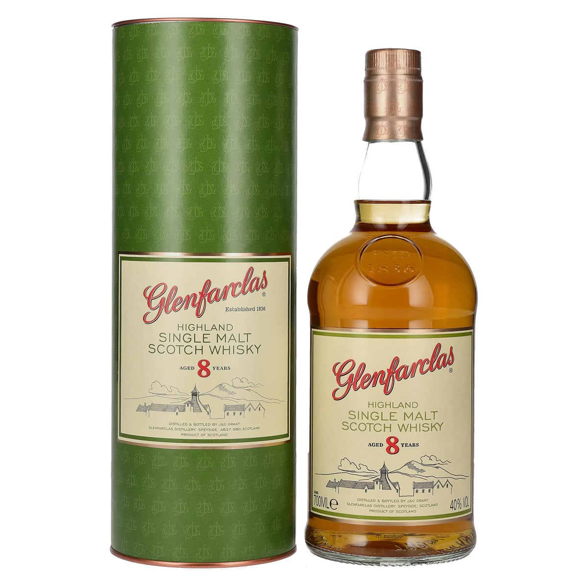 Glenfarclas 8 Years Old Highland Single Malt Scotch Whisky 40% Vol. 0,7l en boîte cadeau